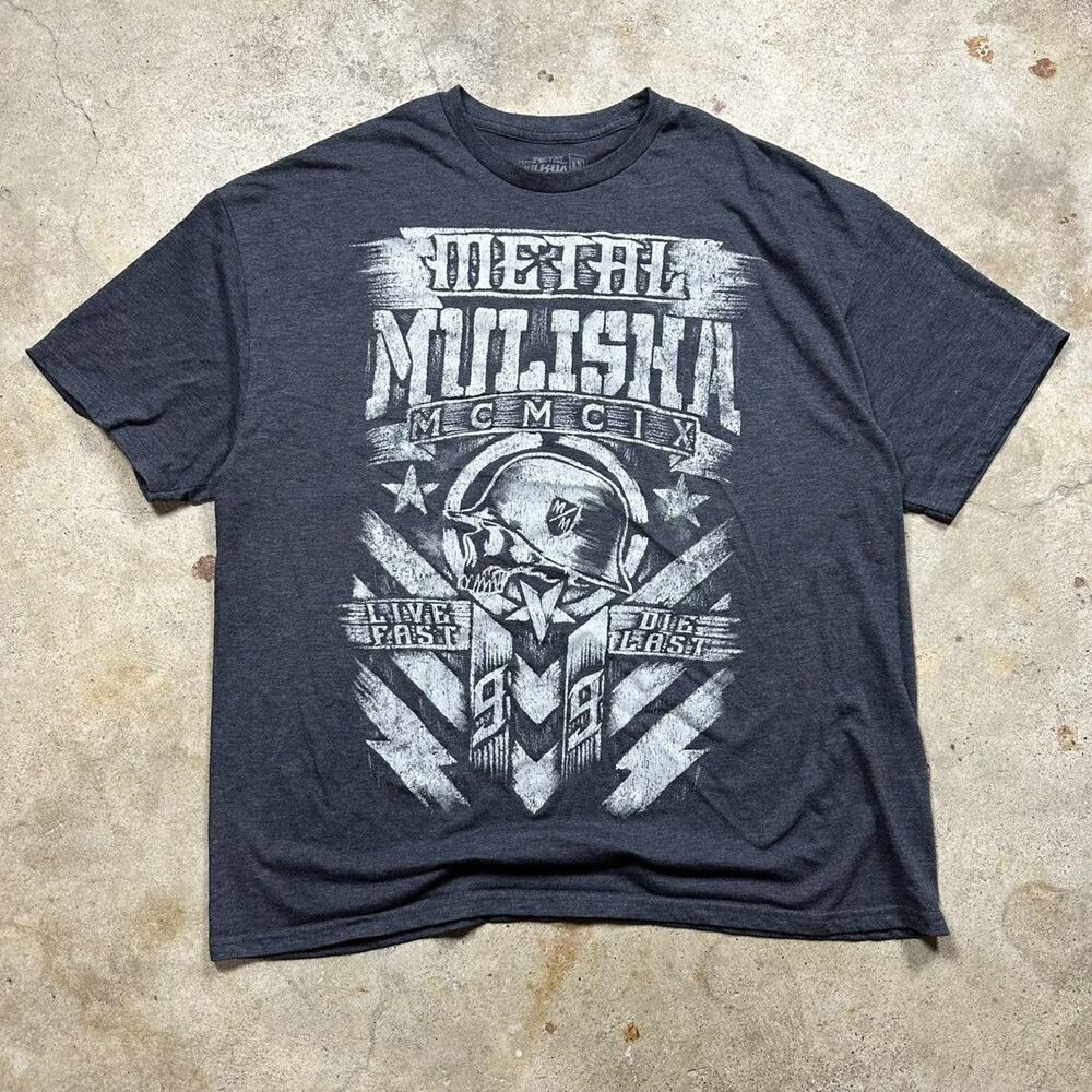 Dark Grey Metal Mulisha Affliction Style Shirt Size XXL